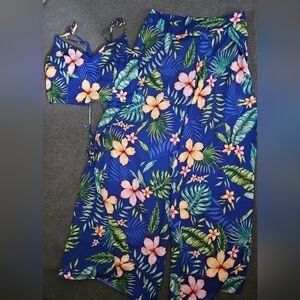 Lulu's Tropical Print 2-Piece Jumpsuit (NWOT)